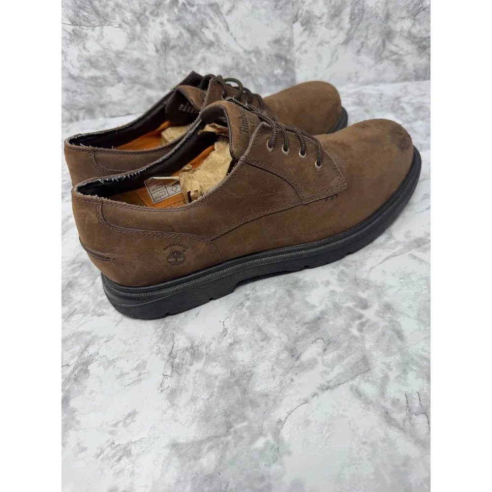 Timberland 🤑Waterproof Brown Leather Oxford Shoes‎ Mens 13M Lace Up Derby